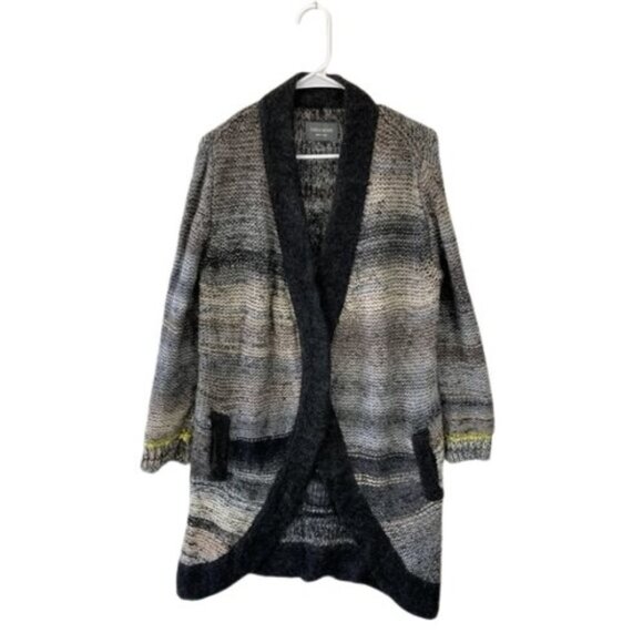 Zadig & Voltaire Long Open Cardigan Women’s Medium Gray Wool Mohair Blend Italy - Picture 2 of 8